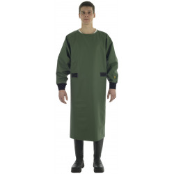 oilskin Insemination work Apron Green - Face