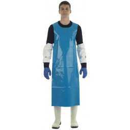 Tablier de travail Confort en ciré étanche en PU - Bleu face