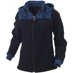 Veste à capuche femme polaire MIRA noir/cobalt