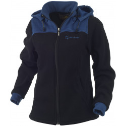 Veste à capuche femme polaire MIRA noir/cobalt