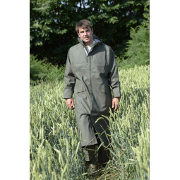 Manteau étanche isolatech Isofarmer capuche Magic porté