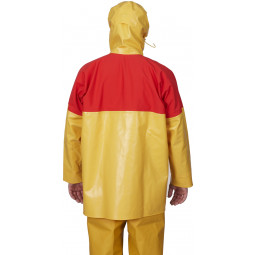 Veste ciré Drempro jaune rouge respirant et imperméable de dos