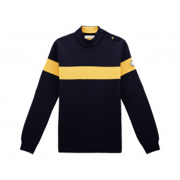 Pull marin Royal Mer X Guy Cotten Rayé marine/Jaune