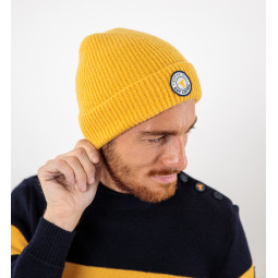 Bonnet Royal Mer X Guy Cotten jaune porté