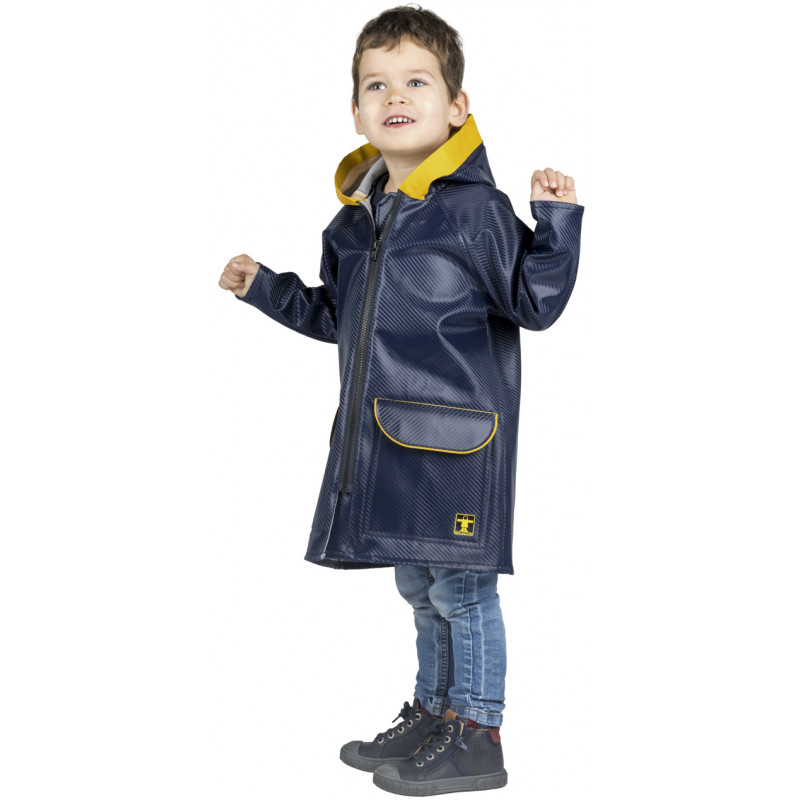 Manteau à capuche BAMBA Marine Enfant porté
