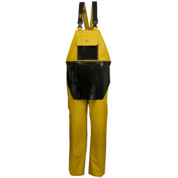 Waterproof bib and braces with apron - yellow and Black