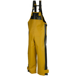 Waterproof oilskin Bib and Braces X-Trapper Yellow Black