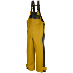 Cotte à bretelle pêche étanche X-Trapper jaune noir face