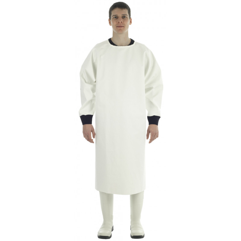 waterproof oilskin work apron white Mantal Guy Cotten - Back